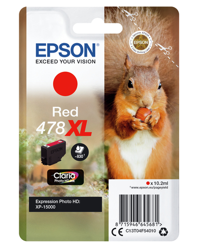 Tusz Oryginalny Epson 478 XL (C13T04F54010) RED